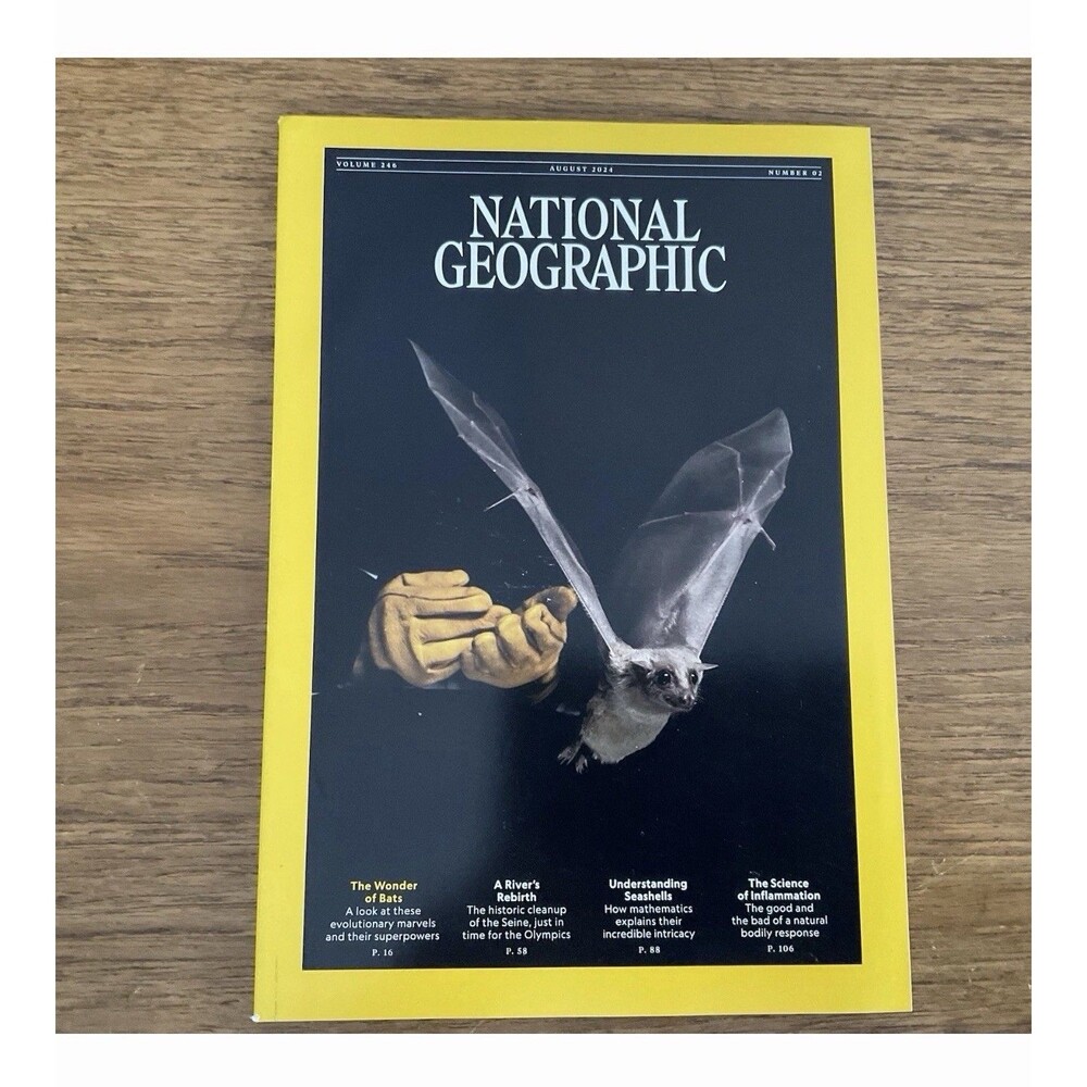National Geographic Magazine~2024 August~bats~Seine River~seashells~inflammation